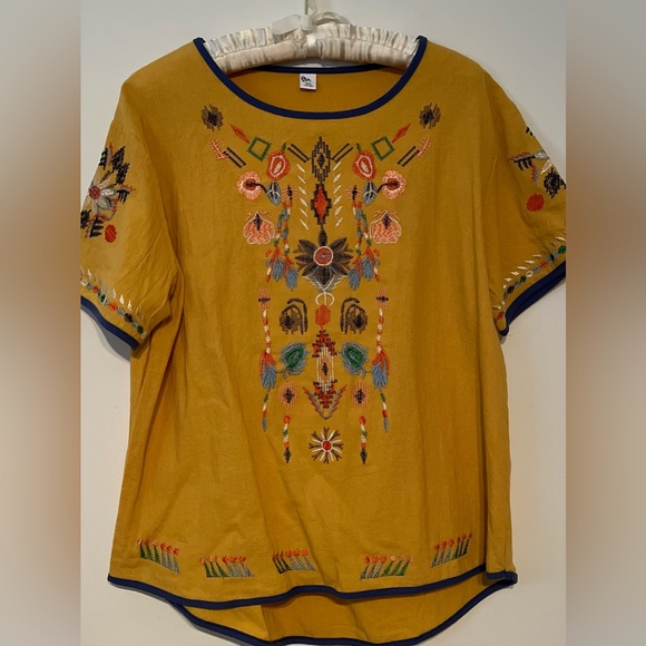 NWOT BOHO “JOHNNY WAS”VIBES SPRING EMBROIDERED BLOUSE - Picture 2 of 10